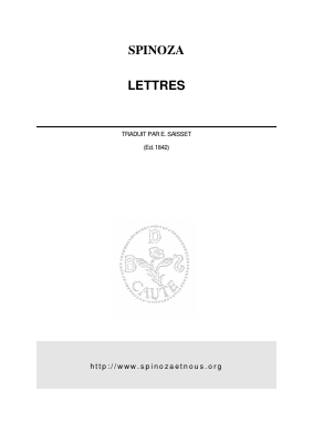Couverture de Spinoza - Correspondance
